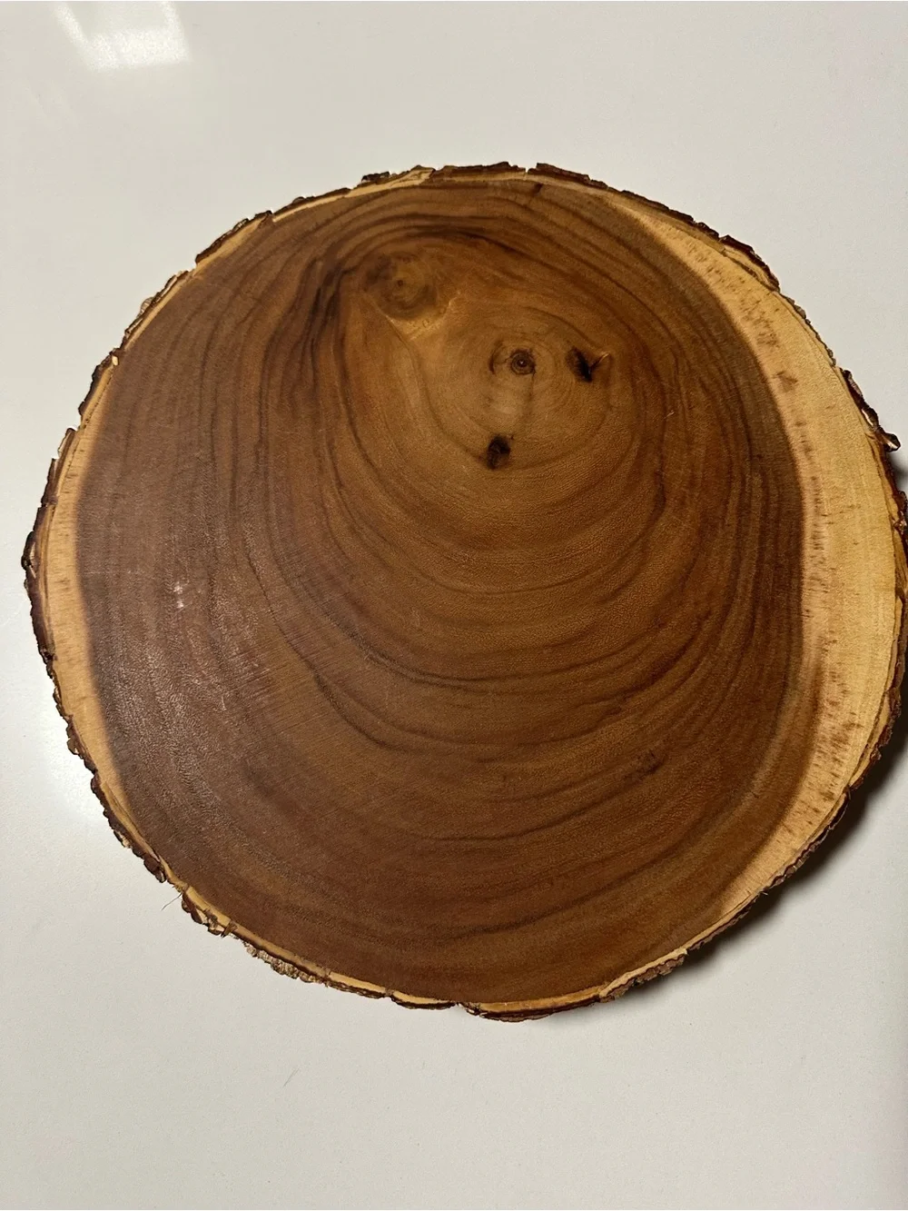 Handcrafted Brown Live-Edge Wood Serving Platter